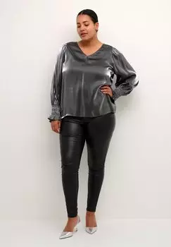 Блузка Kaffe Curve KCMILLA SHINY SILVER, серебристый