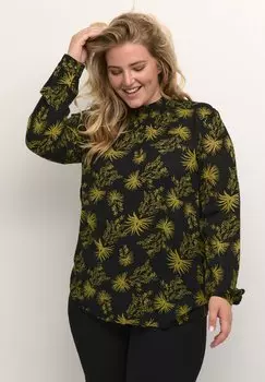 Блузка Kaffe Curve MARLU AMI, цвет black green moss