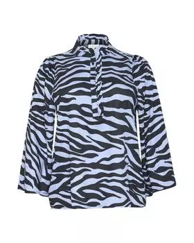 Блузка KAFFE CURVE Olena, цвет Sky blue/Black