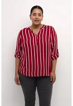Блузка Kaffe Curve SIDA, меловая полоска, цвет sun dried chalk stripe