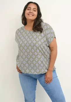 Блузка Kaffe Curve Sonna Stanley, черный/синий