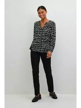 Блузка Kaffe, цвет black/chalk graphic print