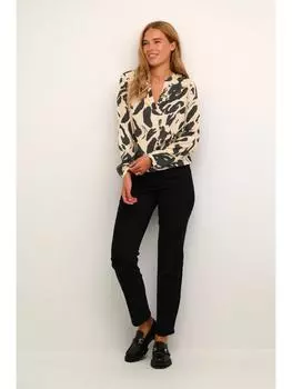 Блузка Kaffe, цвет black/feather gray leo