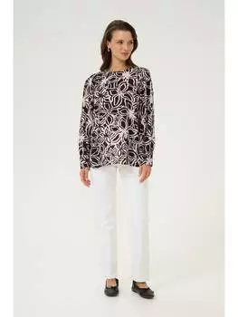 Блузка Kaffe, цвет black/light beige flower