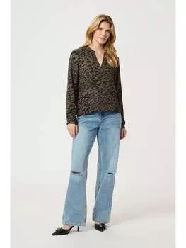 Блузка Kaffe, цвет brown/black flower print