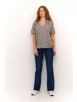 Блузка Kaffe, цвет feather/black geometric print
