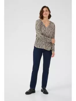 Блузка Kaffe, цвет grey/black graphic simili