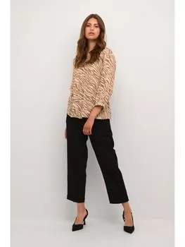 Блузка Kaffe, цвет sand/brown animal print