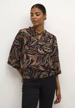 Блузка Kaffe КАДОРИТА, цвет black soft silt leaf print