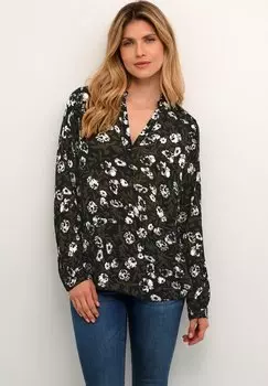 Блузка Kaffe КАМАРГИТ ЯНТАРЬ, цвет green flower print