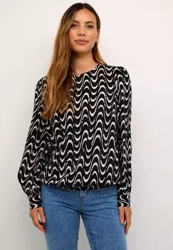 Блузка Kaffe КАМИРА, цвет black chalk graphic print