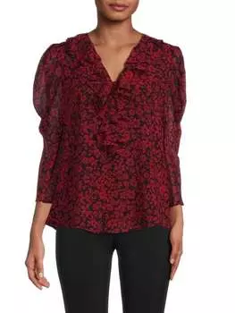 Блузка Karl Lagerfeld Paris с цветочным принтом, красный