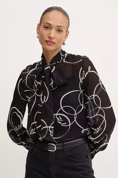 Блузка Карла Лагерфельда Karl Lagerfeld, черный