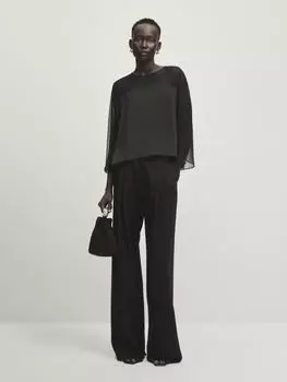Блузка-кейп Massimo Dutti, черный