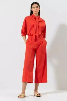 Блузка-кимоно из габардина LUISA CERANO, цвет tulip