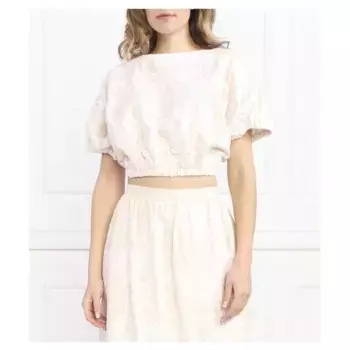 Блузка классического кроя со сборками Liviana Conti, бежевый