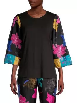 Блузка Kobi Halperin с цветочным принтом Joelle, черный