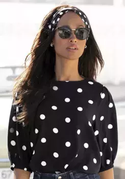 Блузка-комбинация Vivance, черно-белый