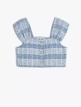 Блузка Koton, цвет Blue/Light blue