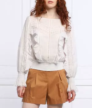 Блузка кружевная Patrizia Pepe Regular Fit, белый