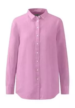 Блузка льняная, планка на пуговицах, блузочный воротник, женская FYNCH-HATTON, цвет Fondant Pink