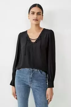 Блузка Лара на завязках Hush, черный