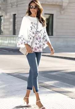 Блузка LASCANA, цвет wei bedruckt