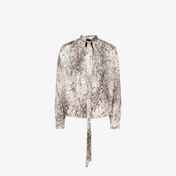 Блузка Lavallire с абстрактным принтом Givenchy, коричневый
