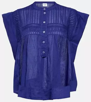 Блузка Leaza из хлопковой вуали MARANT ETOILE, синий