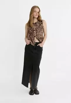 Блузка Leopard With Ties Stradivarius, бежевый