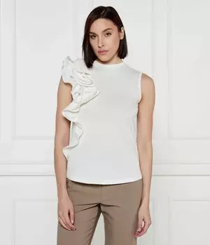 Блузка Liu Jo Regular Fit с оборками, белый