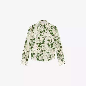 Блузка Lk Bennett Sonya из шелка с цветочным принтом, мультиколор