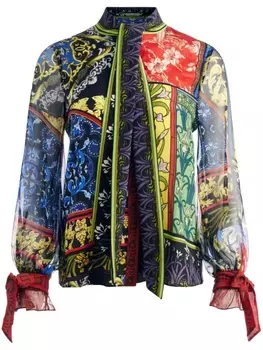 Блузка Lloyd с графичным принтом alice + olivia, синий