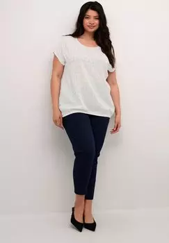 Блузка Lokana Kaffe Curve, виндсерфер бежевого цвета с графическим принтом