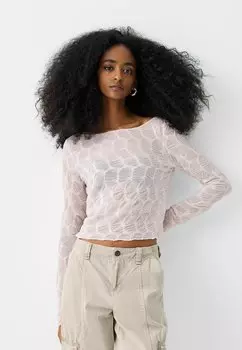 Блузка LONG SLEEVE Bershka, цвет pink