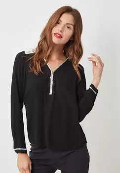 Блузка LOVE & MONEY с молнией, черный