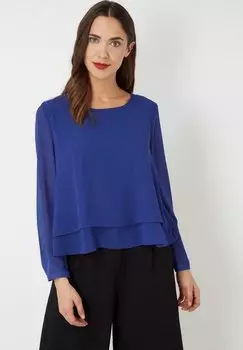 Блузка Love & Money с прозрачными рукавами, синий