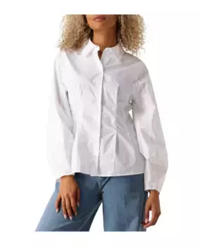 Блузка Ls универсальная и вневременная Selected Femme, белый