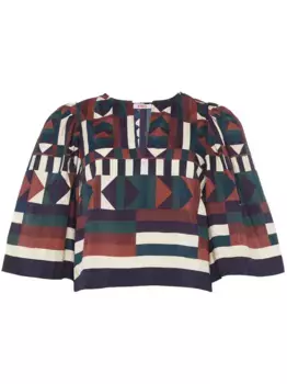 Блузка Lunaire с геометричным принтом ERES, коричневый