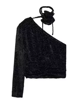 Блузка MANGO Adeli, черный