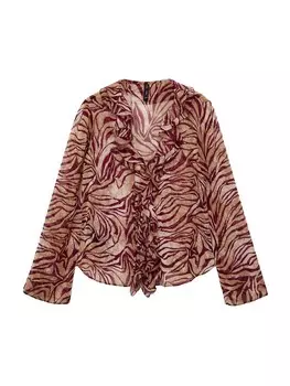 Блузка MANGO Blouse COLOMBIA, темно-красный