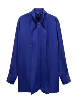 Блузка MANGO Blouse Dalia, темно-синий