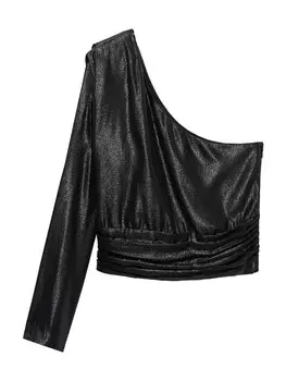 Блузка MANGO Blouse One, черный