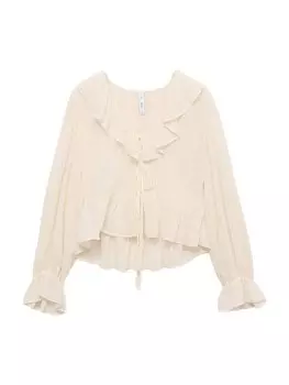 Блузка MANGO Feliz, светло-бежевый