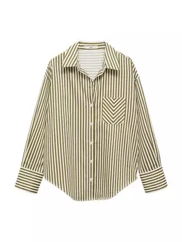 Блузка MANGO FONTANA, оливковый