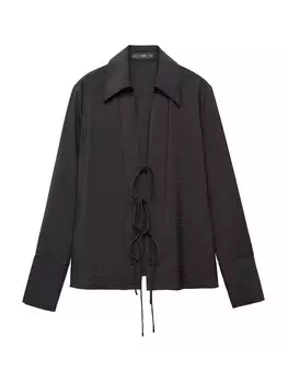 Блузка MANGO Lebron, черный