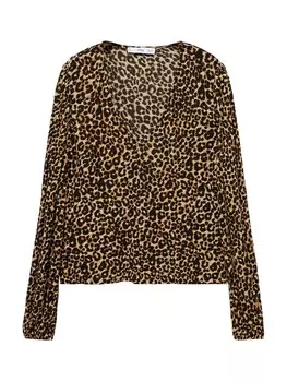 Блузка MANGO LIN, цвет Chocolate/Light brown