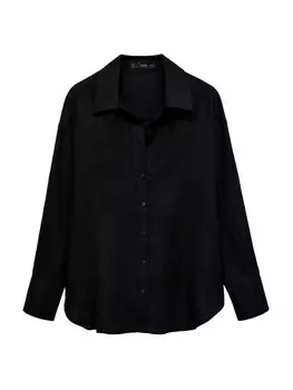 Блузка MANGO Samari, черный