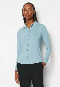 Блузка Marc O'Polo ПЛАСТКА НА ВОРОТНИКЕ, цвет cold blue
