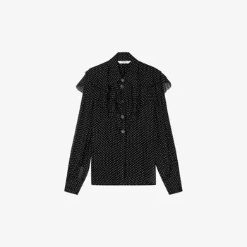 Блузка Margaux с оборками в горошек Lk Bennett, черный